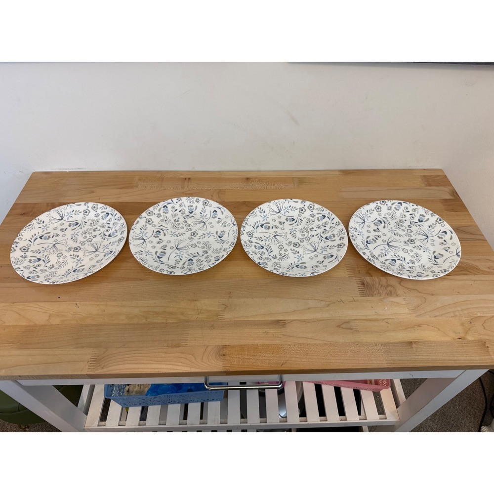 Mixed Corelle Vitrelle Blue & White Dinnerware Set 24pc Floral Stripe Pattern - Picture 11 of 15